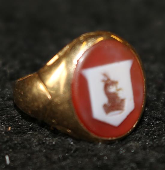 A Victorian gold signet ring